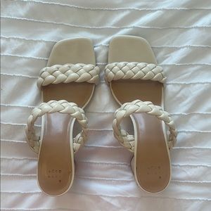 Women's Braided Strap Sandals - Cream